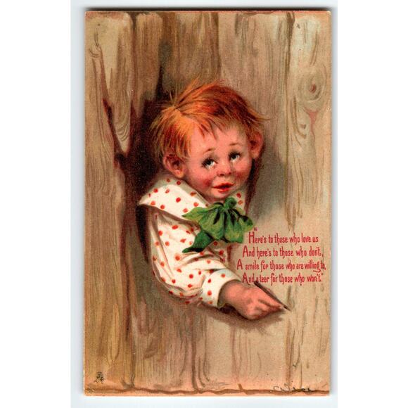 Raphael Tuck Valentine's Day Postcard Child in Tree 1911 Frances Brundage - Picture 1 of 2